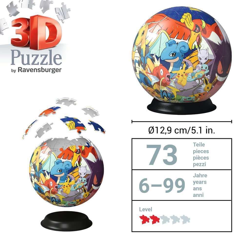 3D Puzzle - Ball - Pokémon Ravensburger 73 darabos kirakó puzzle (RA - 11785 4005556117857) - puzzlegarden