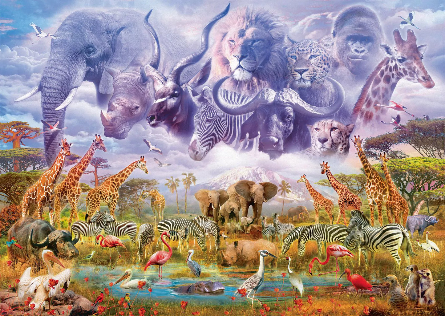 Állatok a víznyelőnél Schmidt Spiele 1000 darabos kirakó puzzle (SCH - 58356) - puzzlegarden