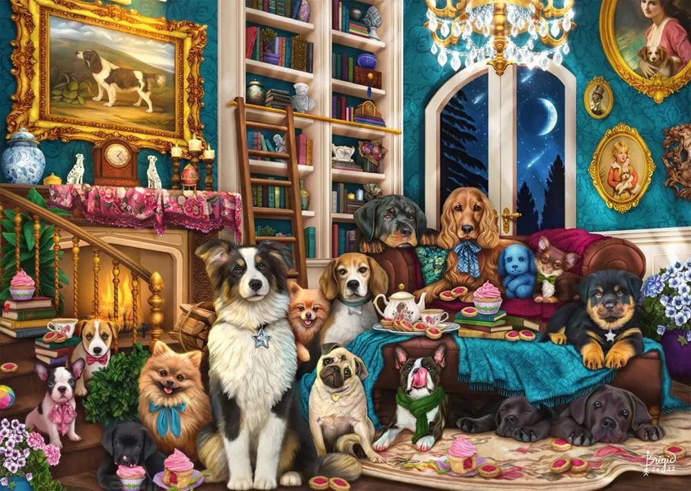 Buli a könyvtárban Schmidt Spiele 1000 darabos kirakó puzzle (SCH - 59988) - puzzlegarden
