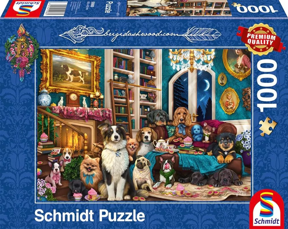 Buli a könyvtárban Schmidt Spiele 1000 darabos kirakó puzzle (SCH - 59988) - puzzlegarden