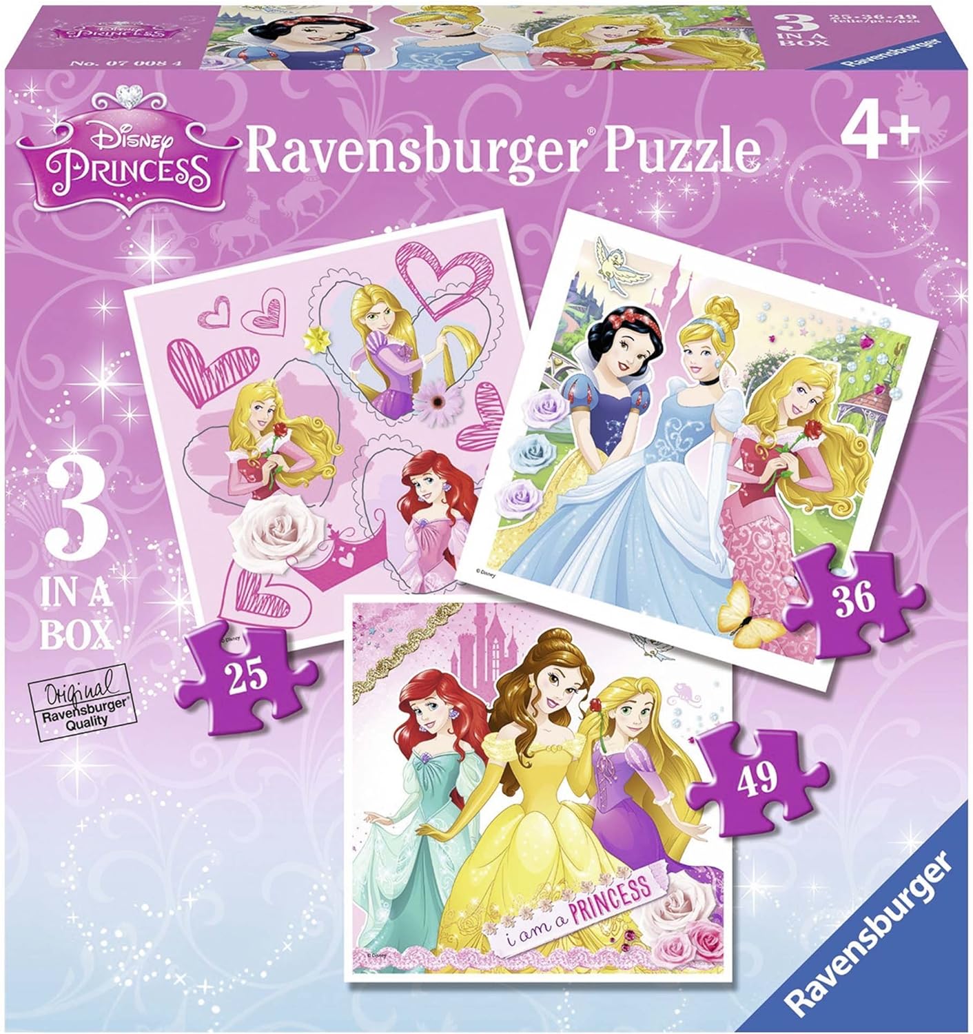 3 in 1 - Disney Hercegnők Ravensburger 49 darabos kirakó puzzle (RA - 07008) - puzzlegarden