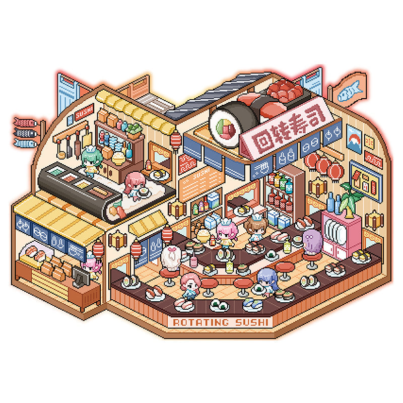 Pixel-sushi ház - matricajelenet