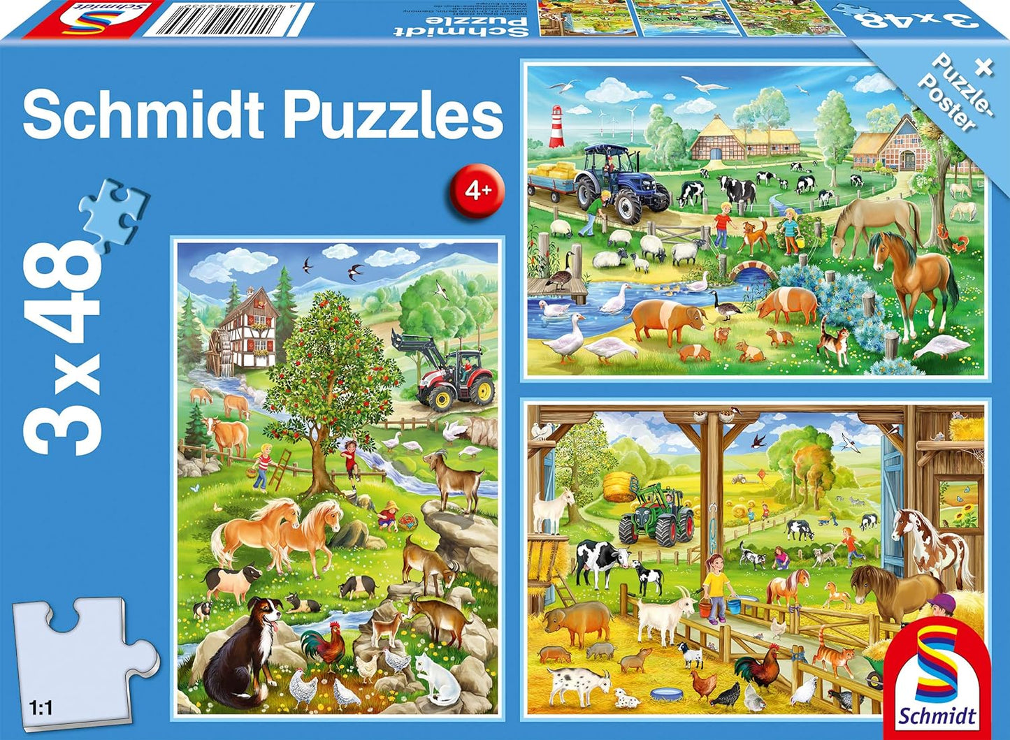 A Gazdaságban - 3x48 Schmidt Spiele 3x48 darabos kirakó puzzle (SCH - 56353) - puzzlegarden