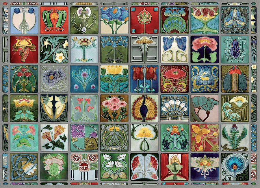 Art Nouveau Csempék Cobble Hill 1000 darabos kirakó puzzle (CH - 40090) - puzzlegarden