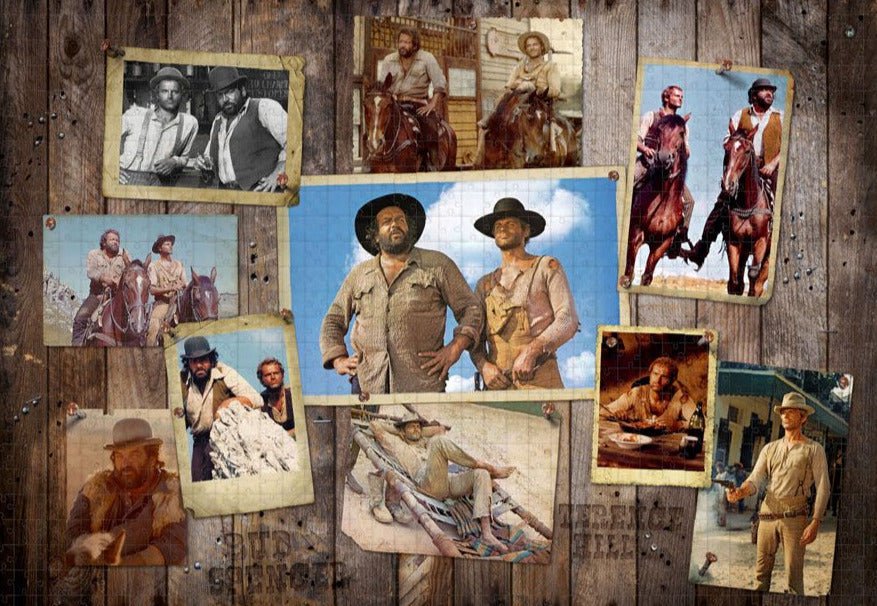 Bud Spencer & Terence Hill - Western filmek kollázs Oakie Doakie Games 1000 darabos kirakó puzzle (ODG - 010001) - puzzlegarden