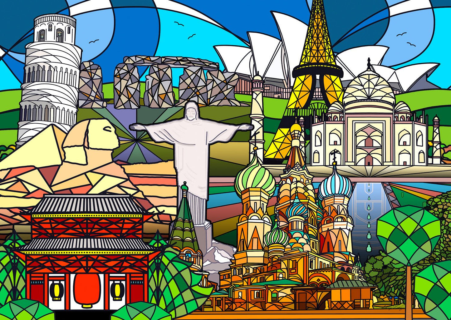 A Világ Nevezetességei Enjoy 1000 darabos kirakó puzzle (EN - 2054) - puzzlegarden
