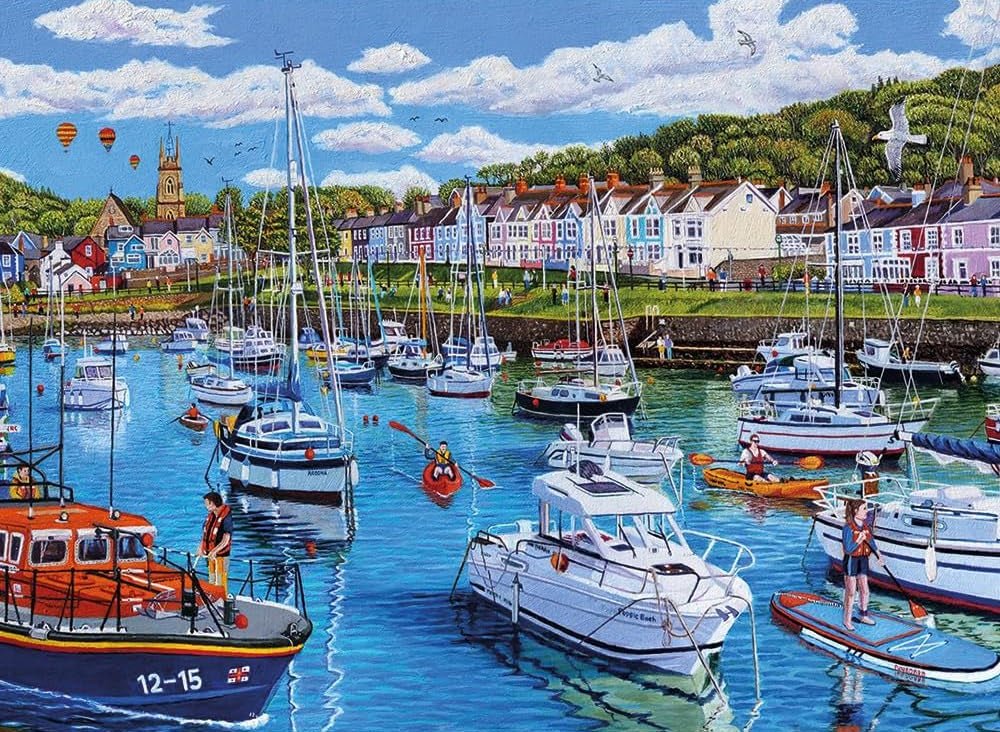 Aberaeron, Cardigan - öböl Gibsons 1000 darabos kirakó puzzle (G - G6444) - puzzlegarden