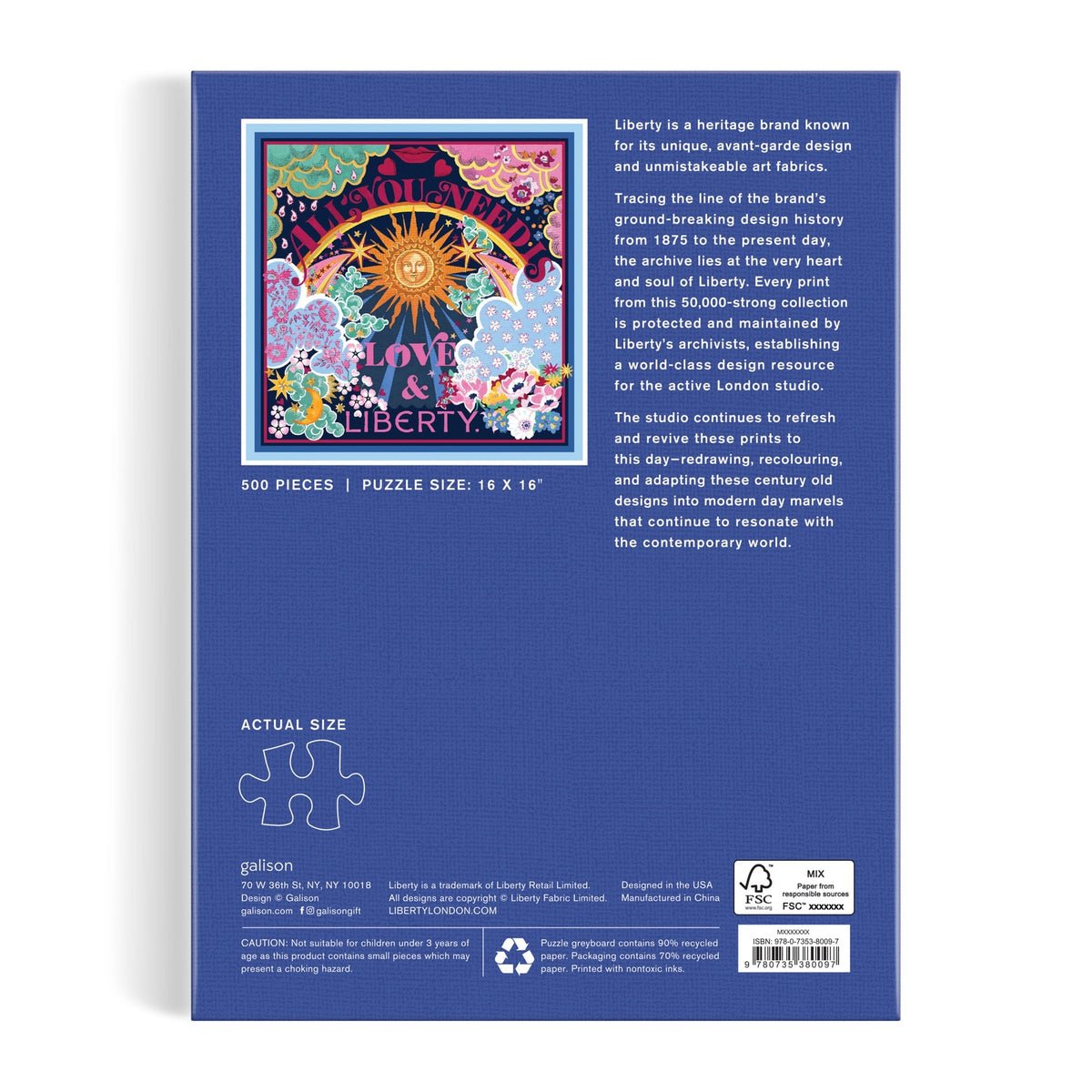 All You Need is Love - díszdobozban, aranyfóliás Galison 500 darabos kirakó puzzle (GA - 9780735380097) - puzzlegarden