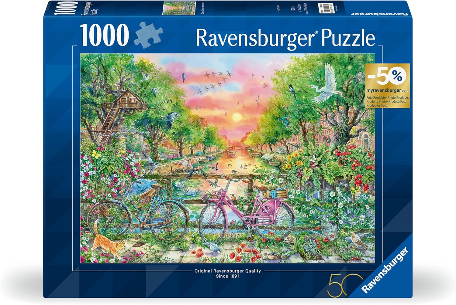 Álomszerű Biciklik Amszterdamban Ravensburger 1000 darabos kirakó puzzle (RA - 12001089) - puzzlegarden