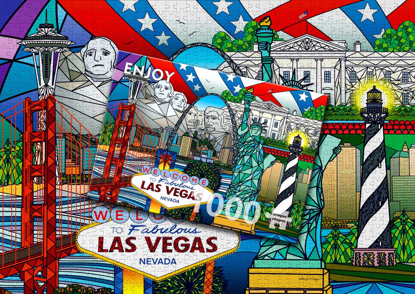 Amerikai Nevezetességek Enjoy 1000 darabos kirakó puzzle (EN - 1937) - puzzlegarden
