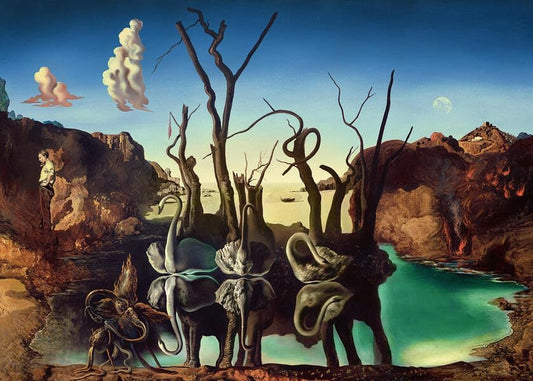 Art Collection – Dalí – Elefántokat Tükröző hattyúk Ravensburger 1000 darabos kirakó puzzle (RA - 12000193) - puzzlegarden