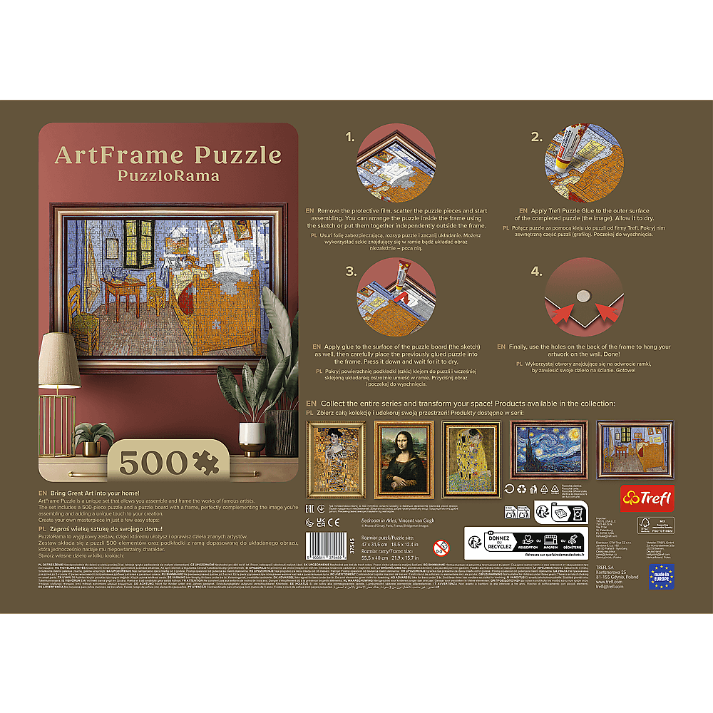 ArtFrame - Van Gogh - Van Gogh szobája Arles - ban - keretes kirakó Trefl 500 darabos kirakó puzzle (TR - 37545) - puzzlegarden