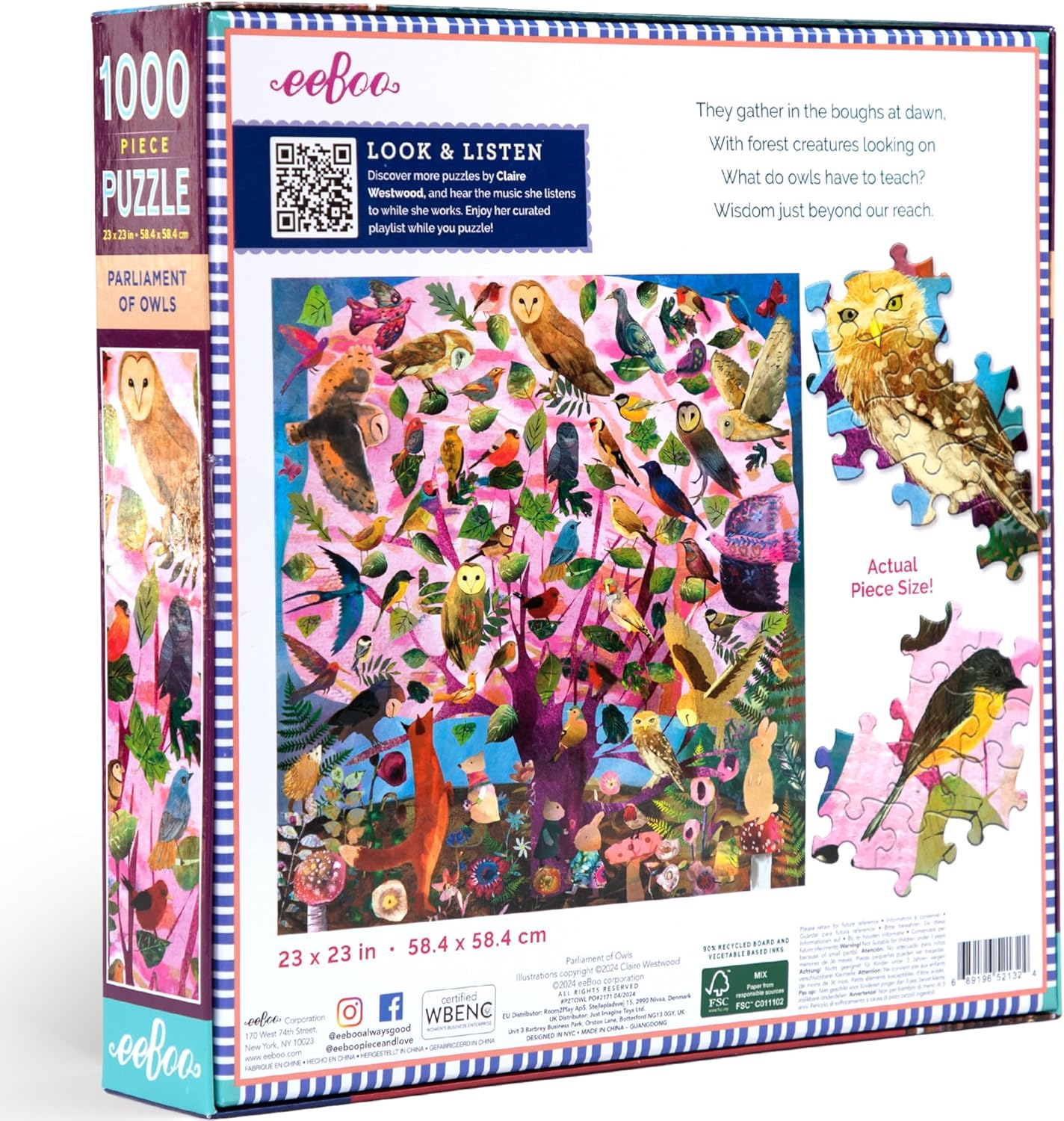 Baglyok Tanácsa Eeboo 1000 darabos kirakó puzzle (EB - PZTOWL) - puzzlegarden