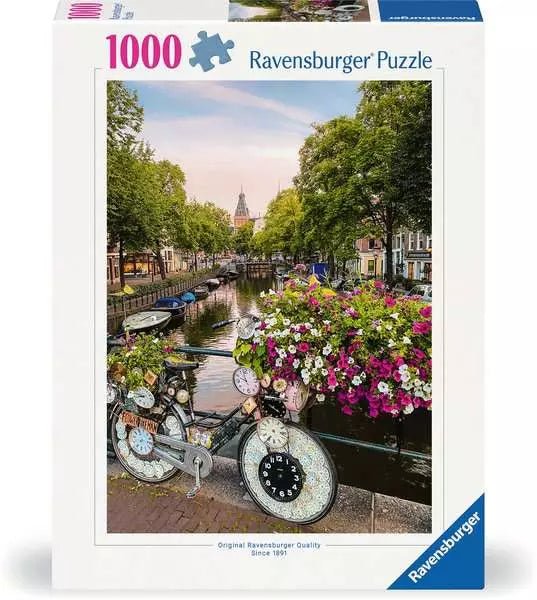 Biciklik és Virágok Amszterdamban Ravensburger 1000 darabos kirakó puzzle (RA - 12000780) - puzzlegarden