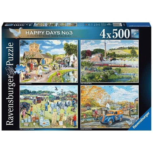 Boldog Napok No. 3 - Vidéki nosztalgia - 4x500 Ravensburger 500 darabos kirakó puzzle (RA - 16578) - puzzlegarden