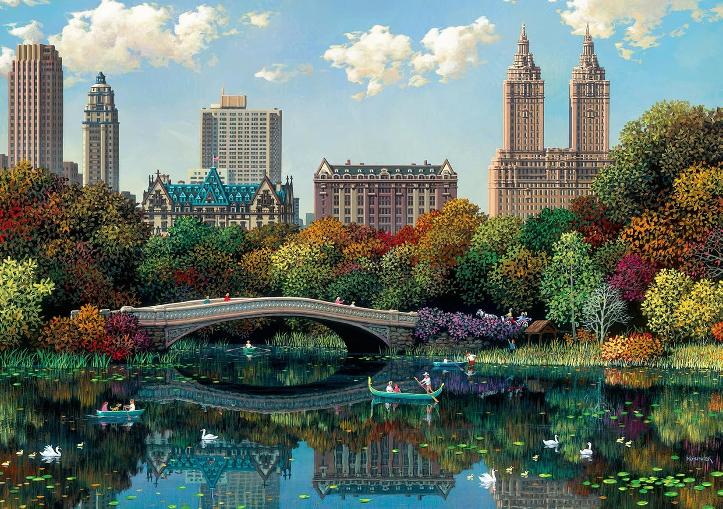 Bow Bridge, Central Park, New York Ravensburger 1000 darabos kirakó puzzle (RA - 12001485 4005555014850) - puzzlegarden