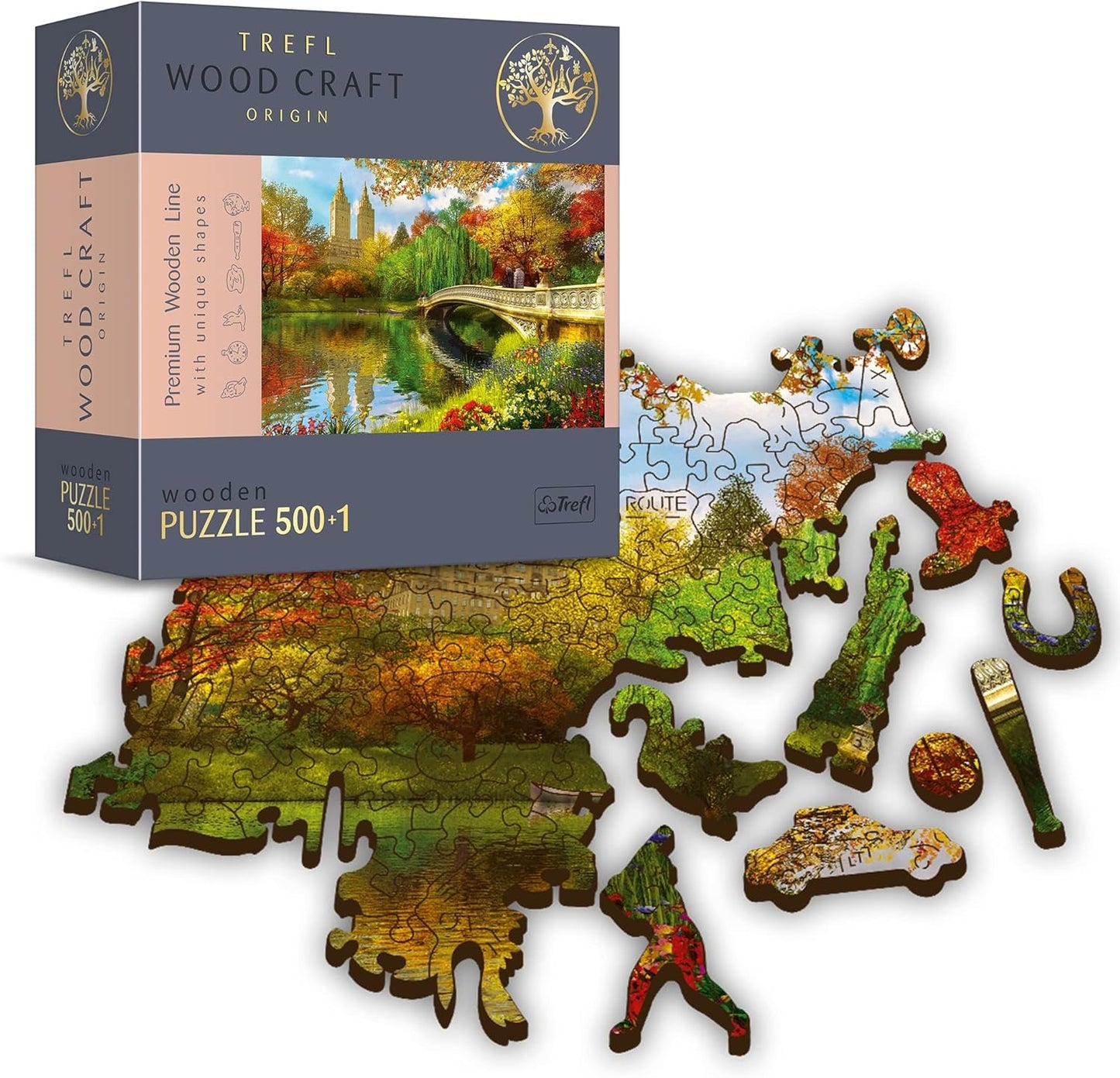 Central Park, Manhattan, New York - Fa kirakó Trefl Wood Craft 500 darabos kirakó puzzle (TR - 20157) - puzzlegarden