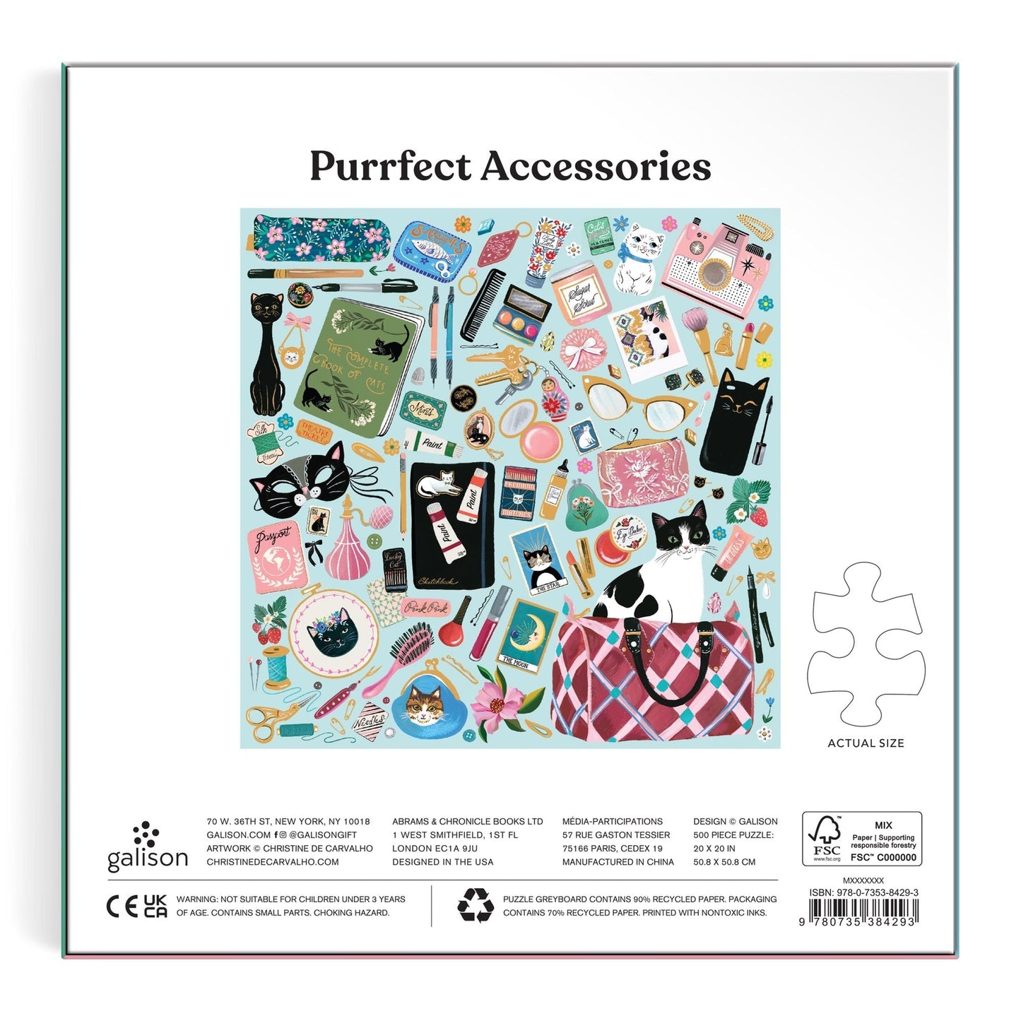 Cicás kiegészítők - aranyfóliás Galison 500 darabos kirakó puzzle (GA-9780735384293) - puzzlegarden