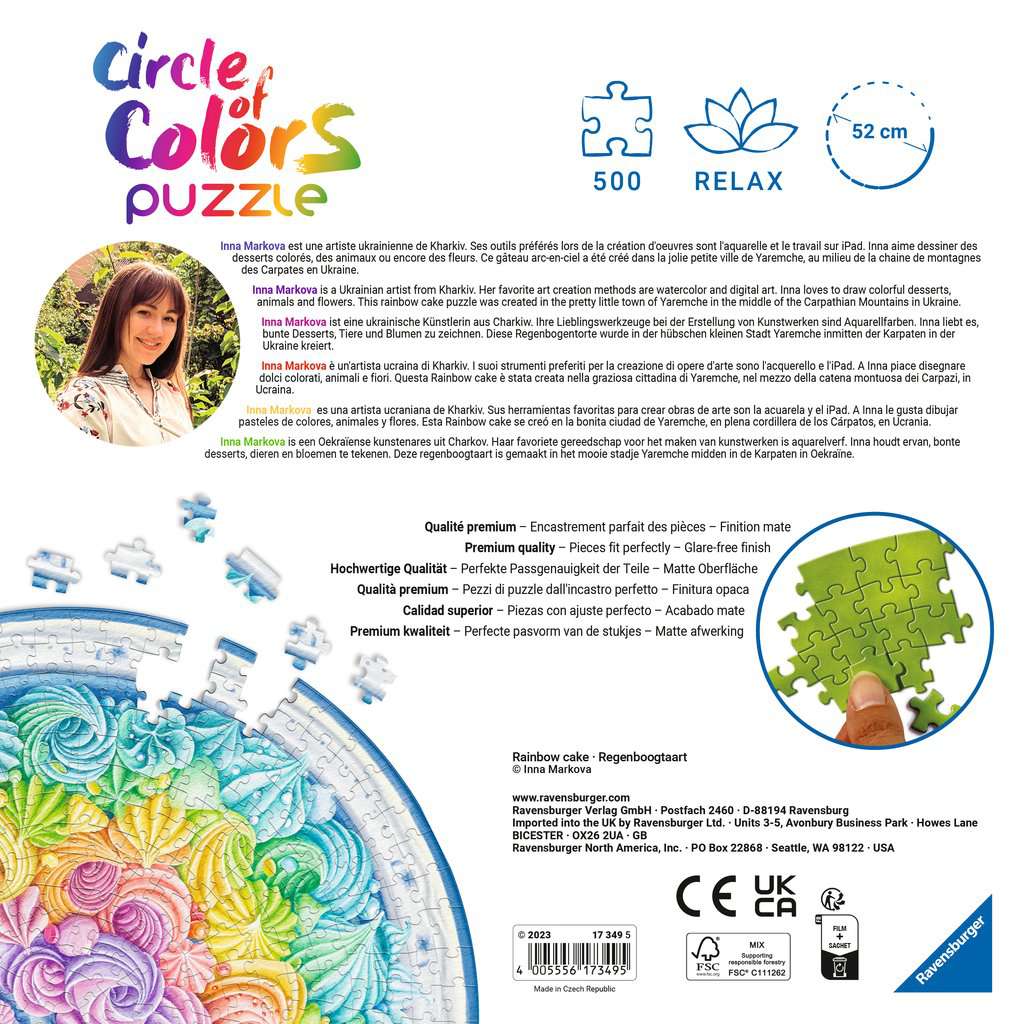 Circle Of Colors - Szivárvány Torta Ravensburger 500 darabos kirakó puzzle (RA - 17349) - puzzlegarden