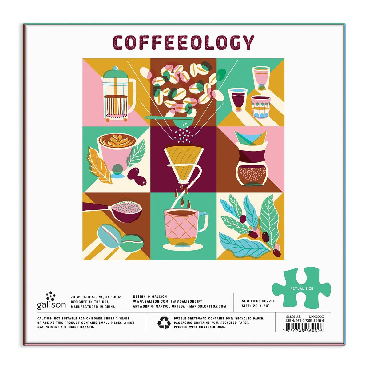 Coffeeology Galison 500 darabos kirakó puzzle (GA - 9780735369696) - puzzlegarden