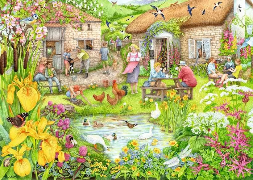 Cosy Cafe Collection No. 3 - Vidéki Kávézó Ravensburger 1000 darabos kirakó puzzle (RA - 12001454 4005555014546) - puzzlegarden
