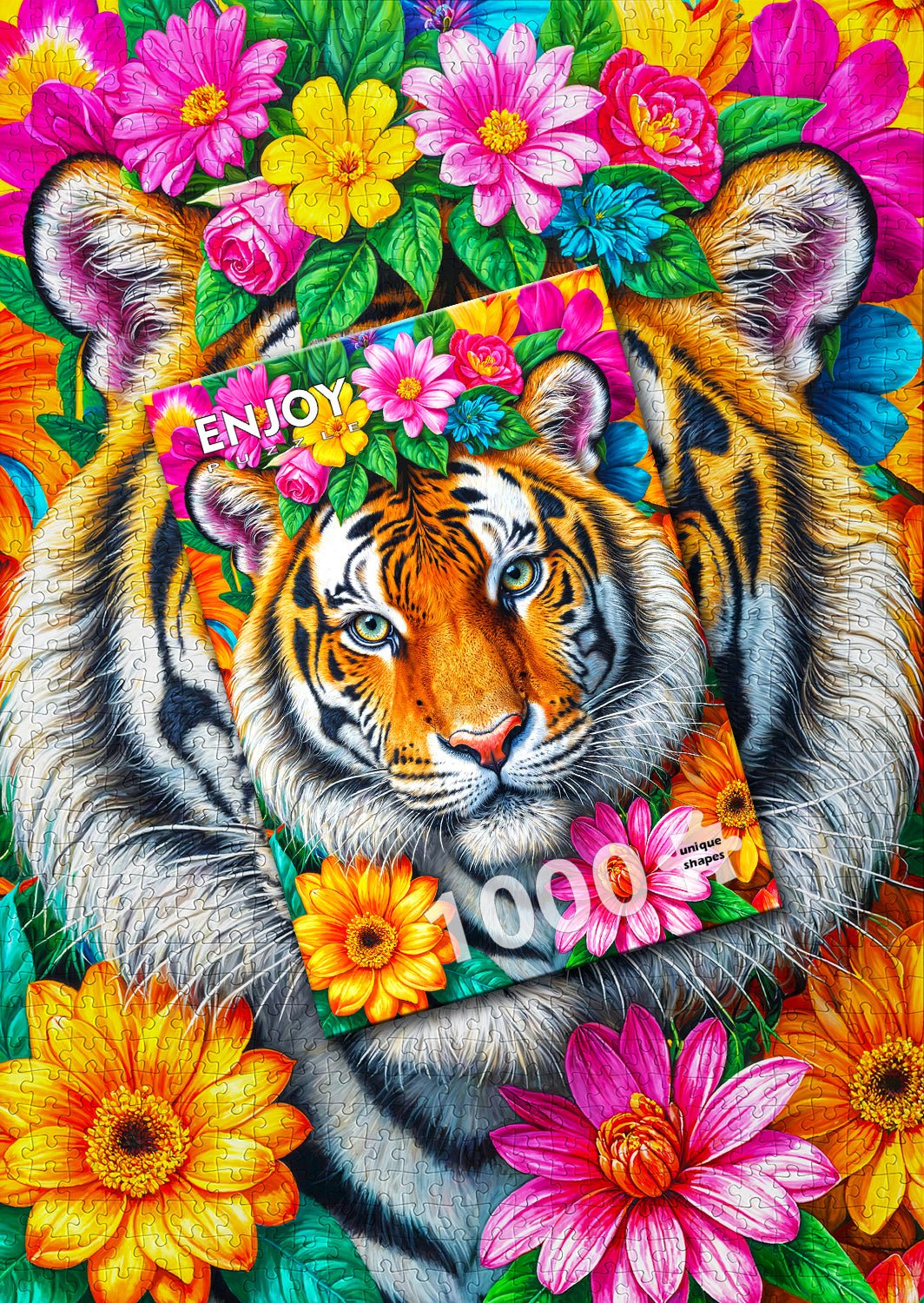 Csíkok és virágok Enjoy 1000 darabos kirakó puzzle (EN - 2267) - puzzlegarden