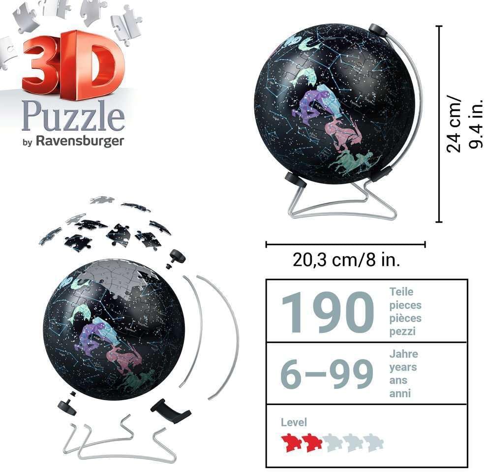 Csillaggömb - sötétben világít - 3D Ravensburger 190 darabos kirakó puzzle (RA - 11544) - puzzlegarden