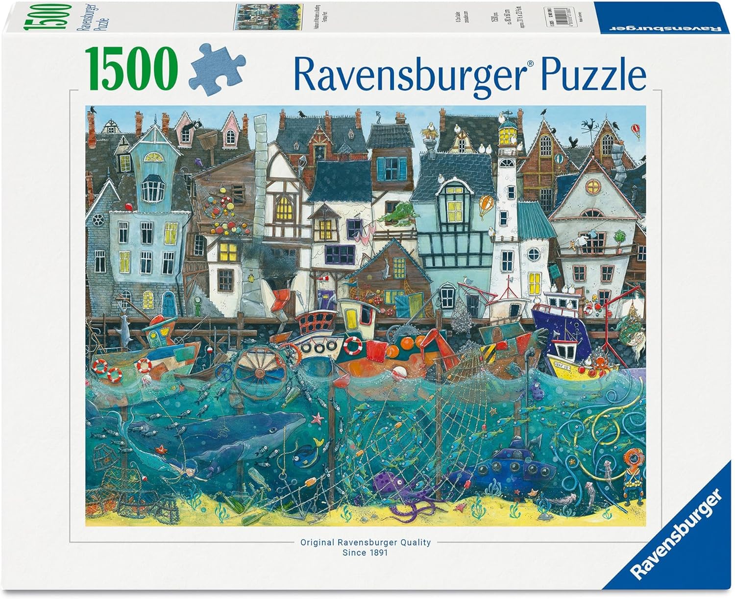 Csodák kikötője – Nyüzsgő fantáziakikötő Ravensburger 1500 darabos kirakó puzzle (RA - 12001398) - puzzlegarden