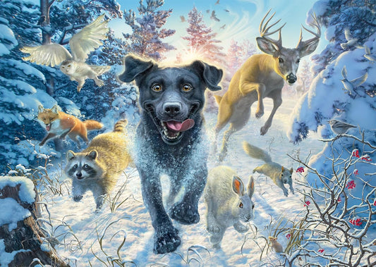 CsodĂĄlatos kutyĂĄk â Fekete labrador a hĂłban Schmidt Spiele 1000 darabos kirakĂł puzzle (SCH - 58558) - puzzlegarden