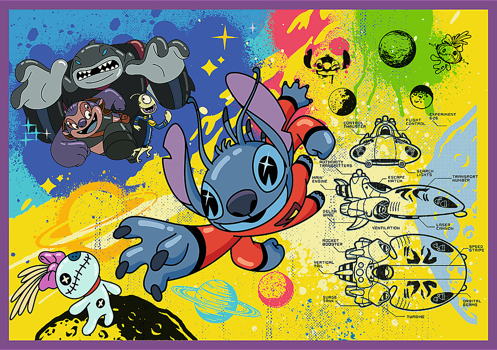 Csodás Stitch - 4x250 Trefl 250 darabos kirakó puzzle (TR - 13311) - puzzlegarden