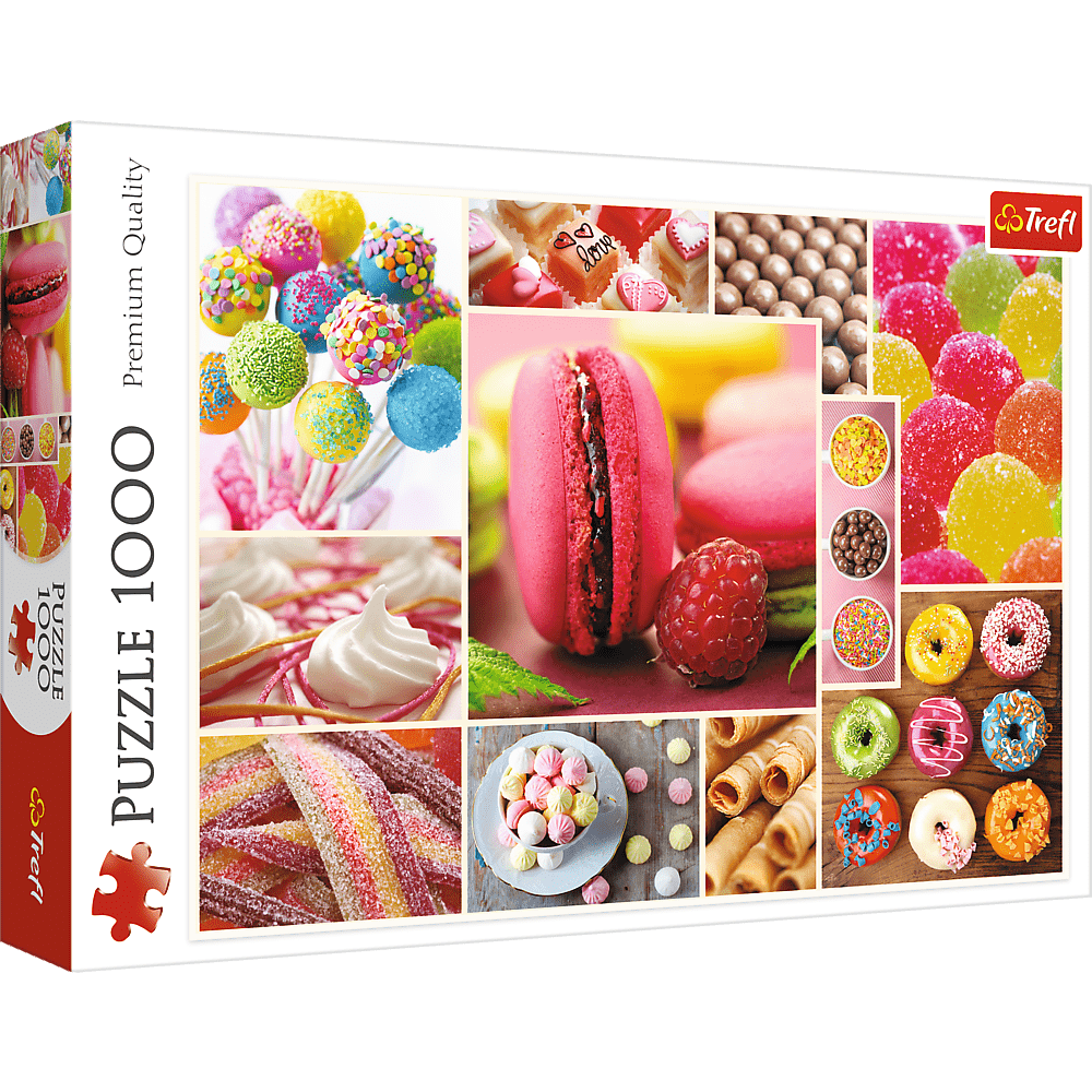 Cukorkák – Kollázs Trefl 1000 darabos kirakó puzzle (TR - 10469) - puzzlegarden