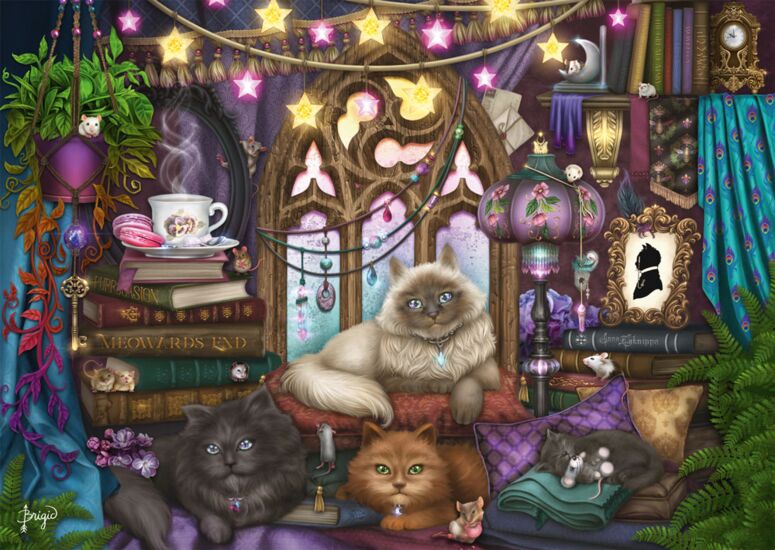 Délutáni tea macskákkal Schmidt Spiele 1000 darabos kirakó puzzle (SCH - 59990) - puzzlegarden