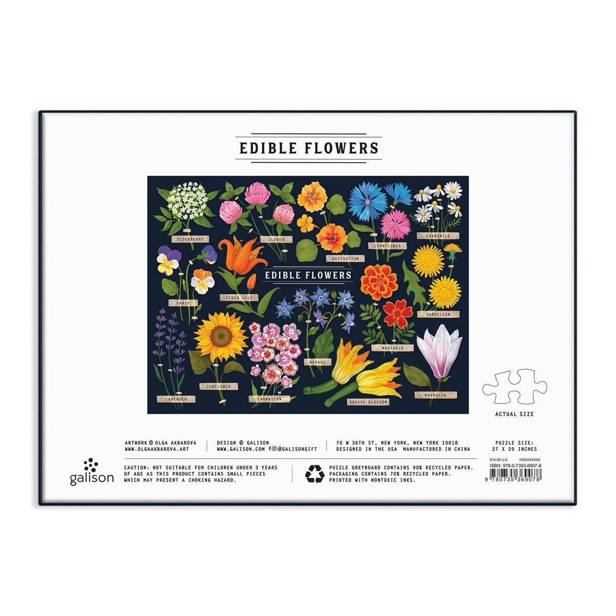 Ehető Virágok Galison 1000 darabos kirakó puzzle (GA - 9780735369078) - puzzlegarden