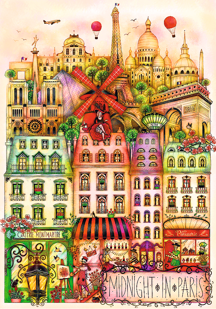 Éjféli séta Párizsban Trefl 1000 darabos kirakó puzzle (TR - 12073) - puzzlegarden