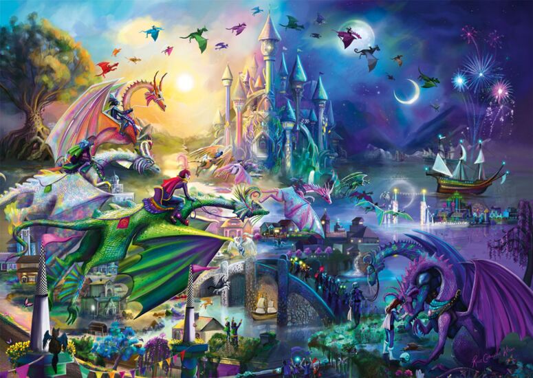 Éjszakai sárkányverseny Schmidt Spiele 1000 darabos kirakó puzzle (SCH - 57585) - puzzlegarden