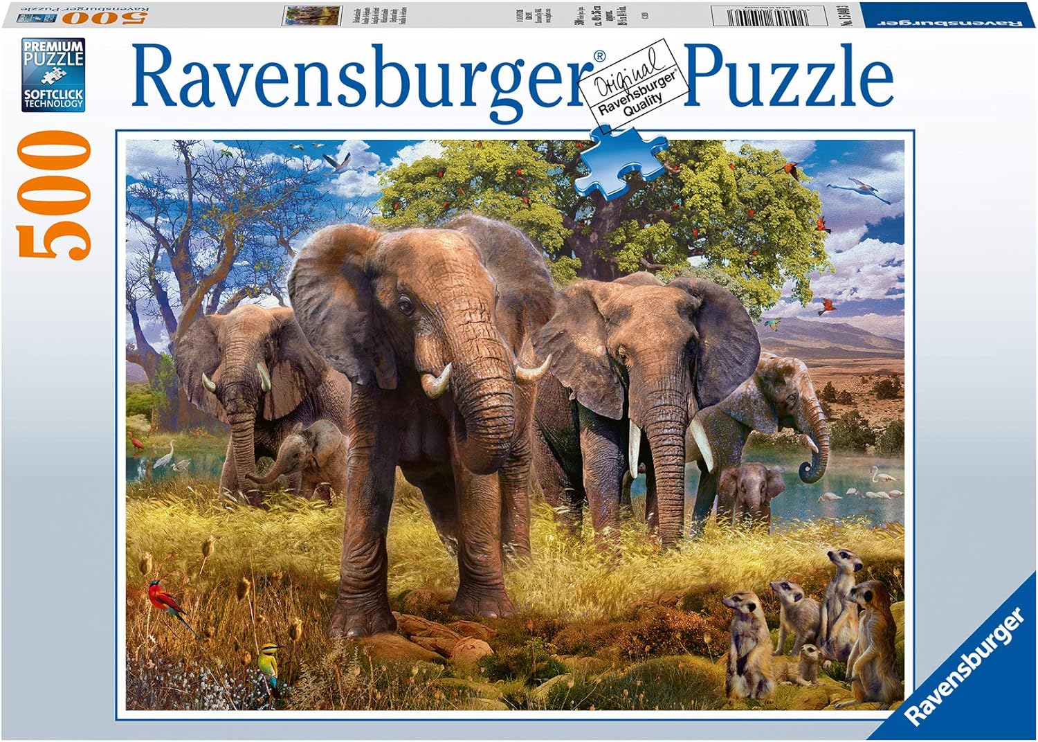 Elefánt család Ravensburger 500 darabos kirakó puzzle (RA - 15040) - puzzlegarden