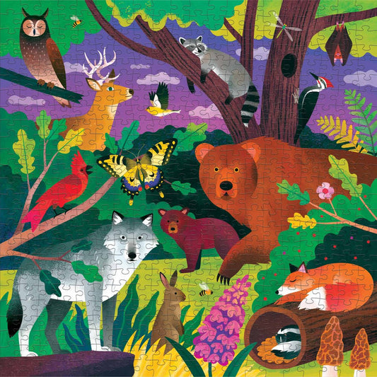 Erdei állatok a sötétben - sötétben világít Mudpuppy 500 darabos kirakó puzzle (GA - 9780735377462) - puzzlegarden
