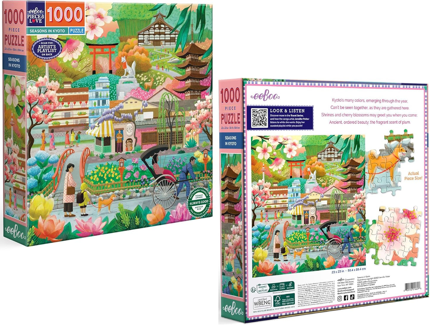 Évszakok Kiotóban Eeboo 1000 darabos kirakó puzzle (EB-PZT696) - puzzlegarden