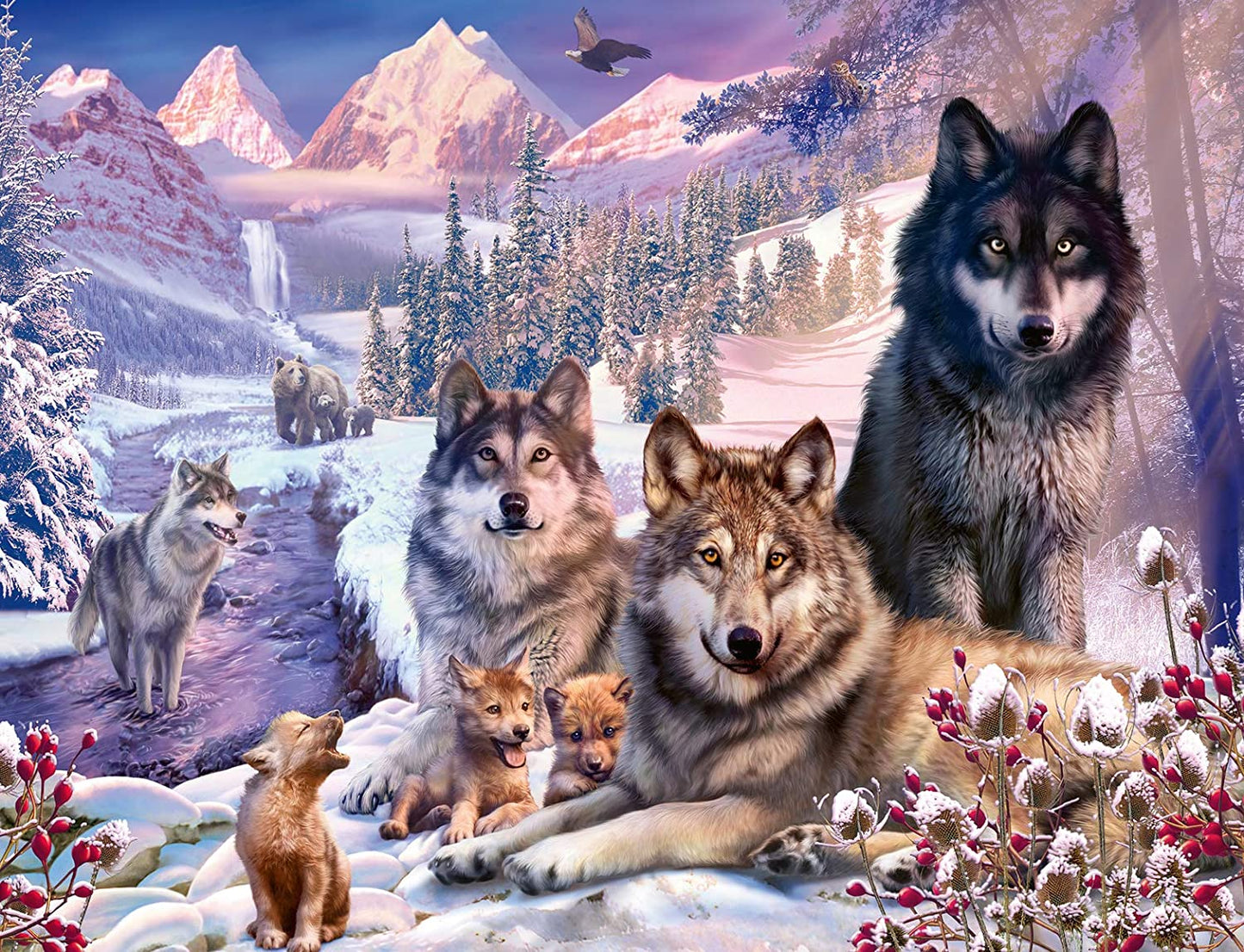 Farkasok a Hóban Ravensburger 2000 darabos kirakó puzzle (RA - 16012) - puzzlegarden