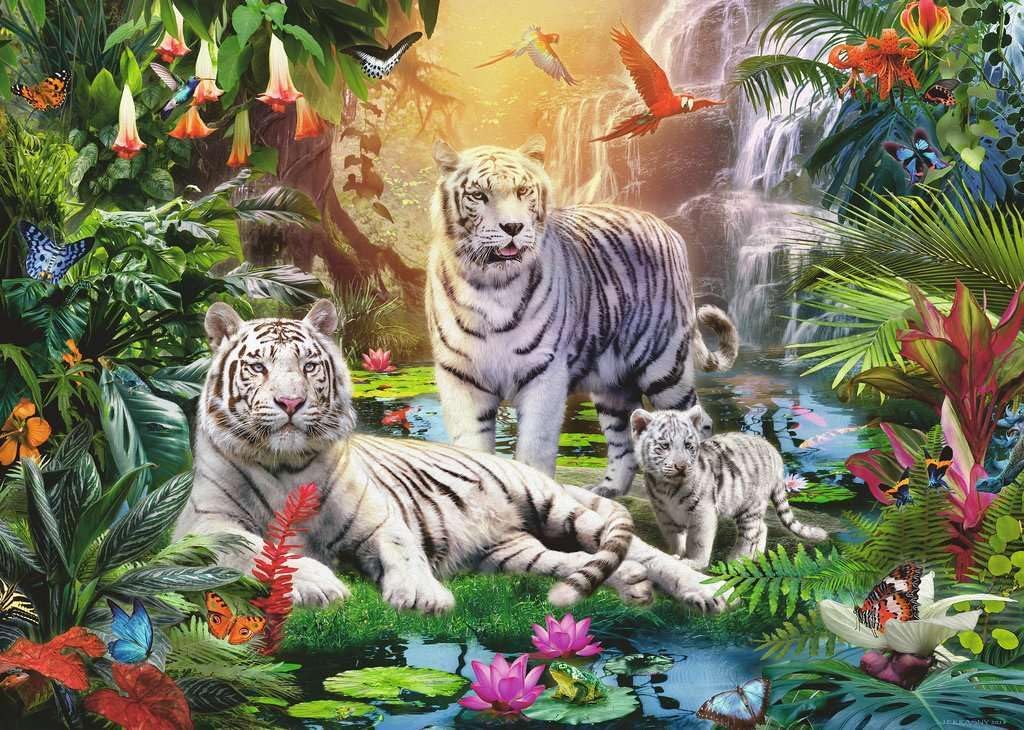 Fehér tigris család Ravensburger 1000 darabos kirakó puzzle (RA - 12000886) - puzzlegarden