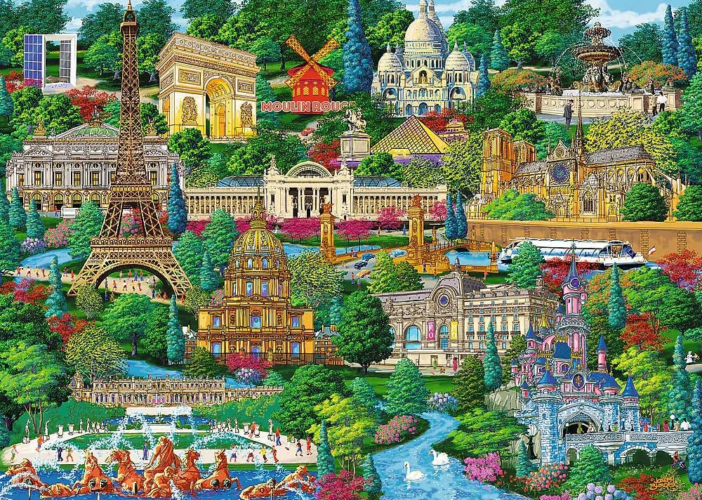 Franciaország – Híres Helyek - Fa kirakó Trefl Wood Craft 1000 darabos kirakó puzzle (TR - 20150 5900511201505) - puzzlegarden
