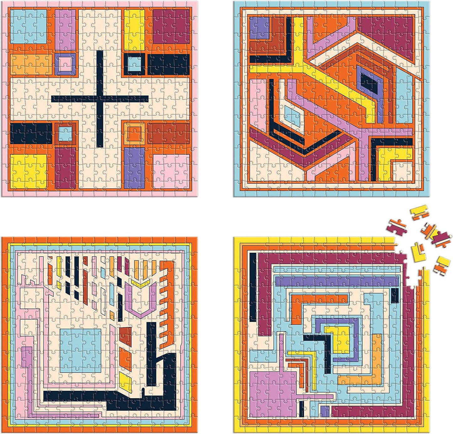 Frank Lloyd Wright - Geometrikus textíliák - 4x200 Galison 200 darabos kirakó puzzle (GA - M050622G) - puzzlegarden