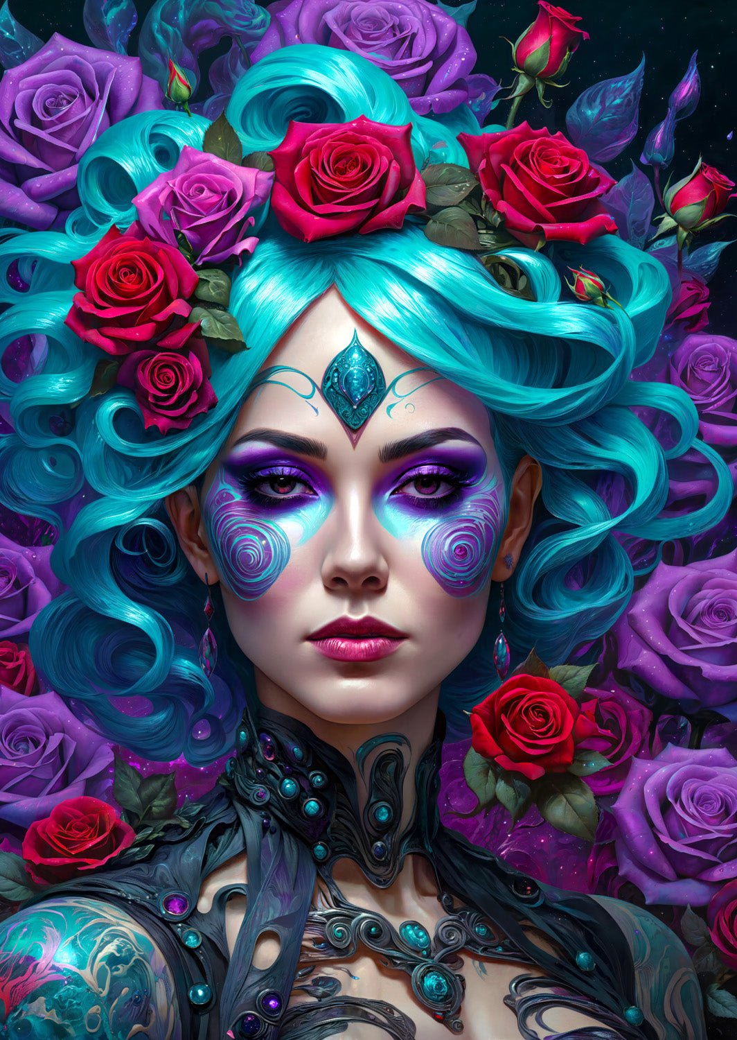 Gothic Flowers Portrait Enjoy 1000 darabos kirakó puzzle (EN - 2169) - puzzlegarden