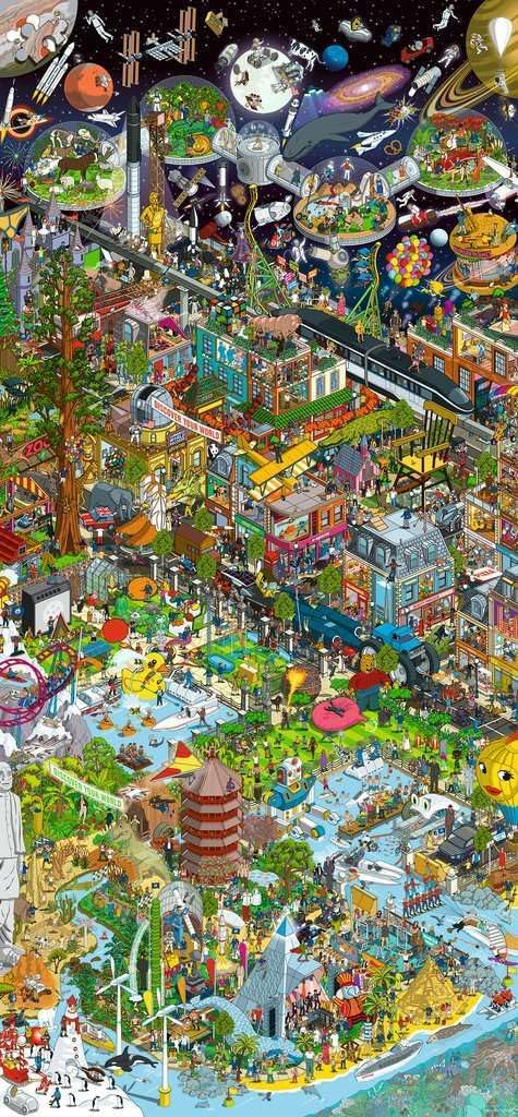 Guinness Rekordok - panoráma Ravensburger 2000 darabos kirakó puzzle (RA - 17319) - puzzlegarden