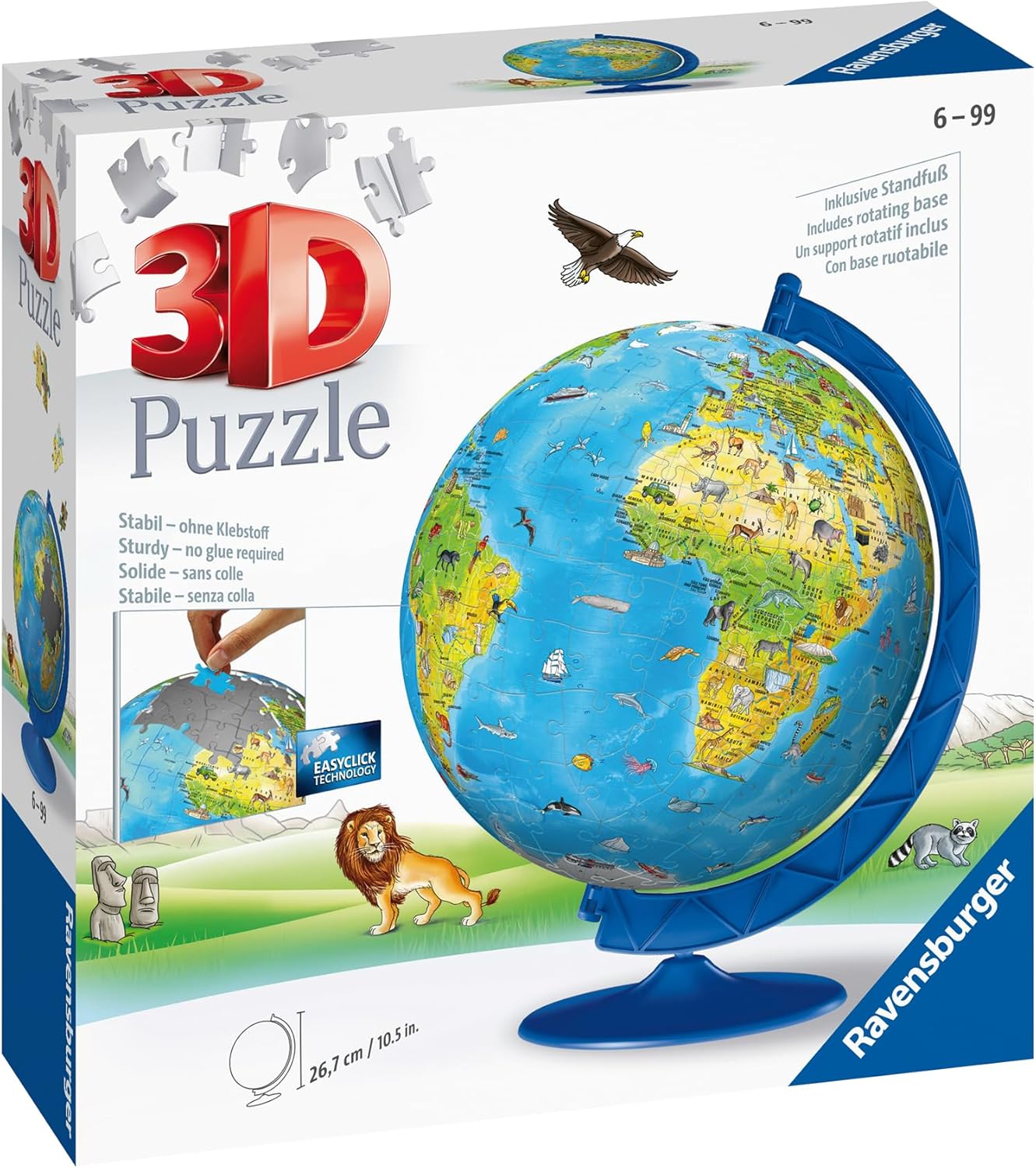 Gyermek Világ Térkép - 3D Ravensburger 187 darabos kirakó puzzle (RA - 12338) - puzzlegarden