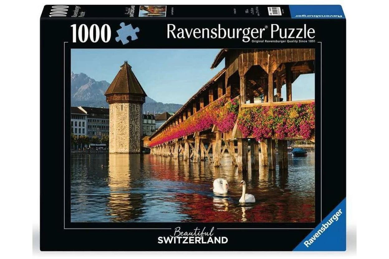 Gyönyörű Svájc – Luzern, Kapellenbrücke Ravensburger 1000 darabos kirakó puzzle (RA - 12000359) - puzzlegarden