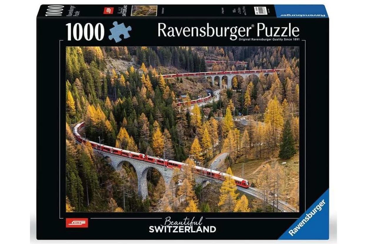Gyönyörű Svájc – RhB világrekord - Végtelen vonat Ravensburger 1000 darabos kirakó puzzle (RA - 12000004) - puzzlegarden