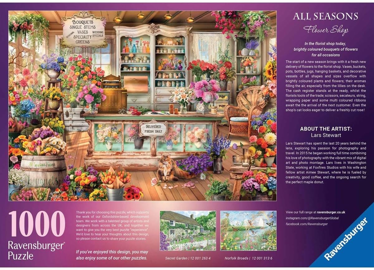 Gyönyörű Virágbolt Ravensburger 1000 darabos kirakó puzzle (RA - 12001262) - puzzlegarden