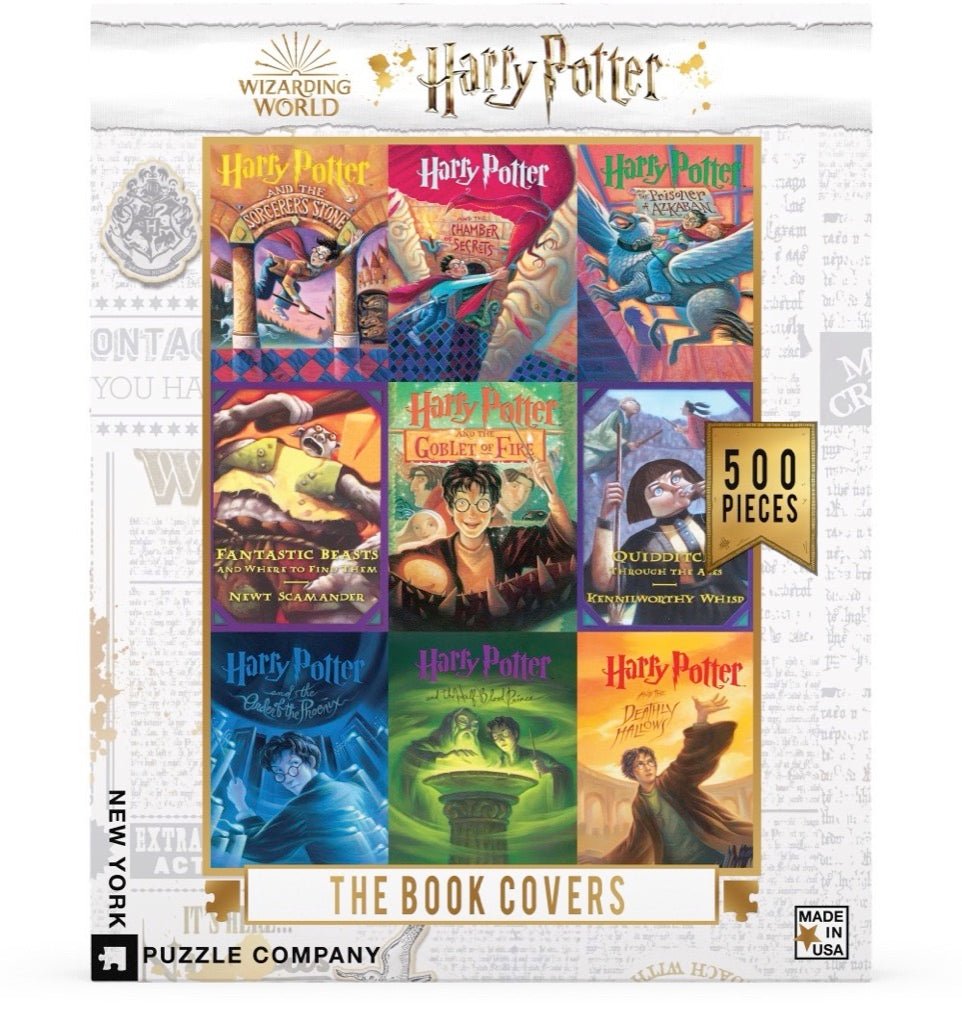 Harry Potter Könyv Borító kollázs New York Puzzle Company 500 darabos kirakó puzzle (NYPC - NPZHP1917) - puzzlegarden