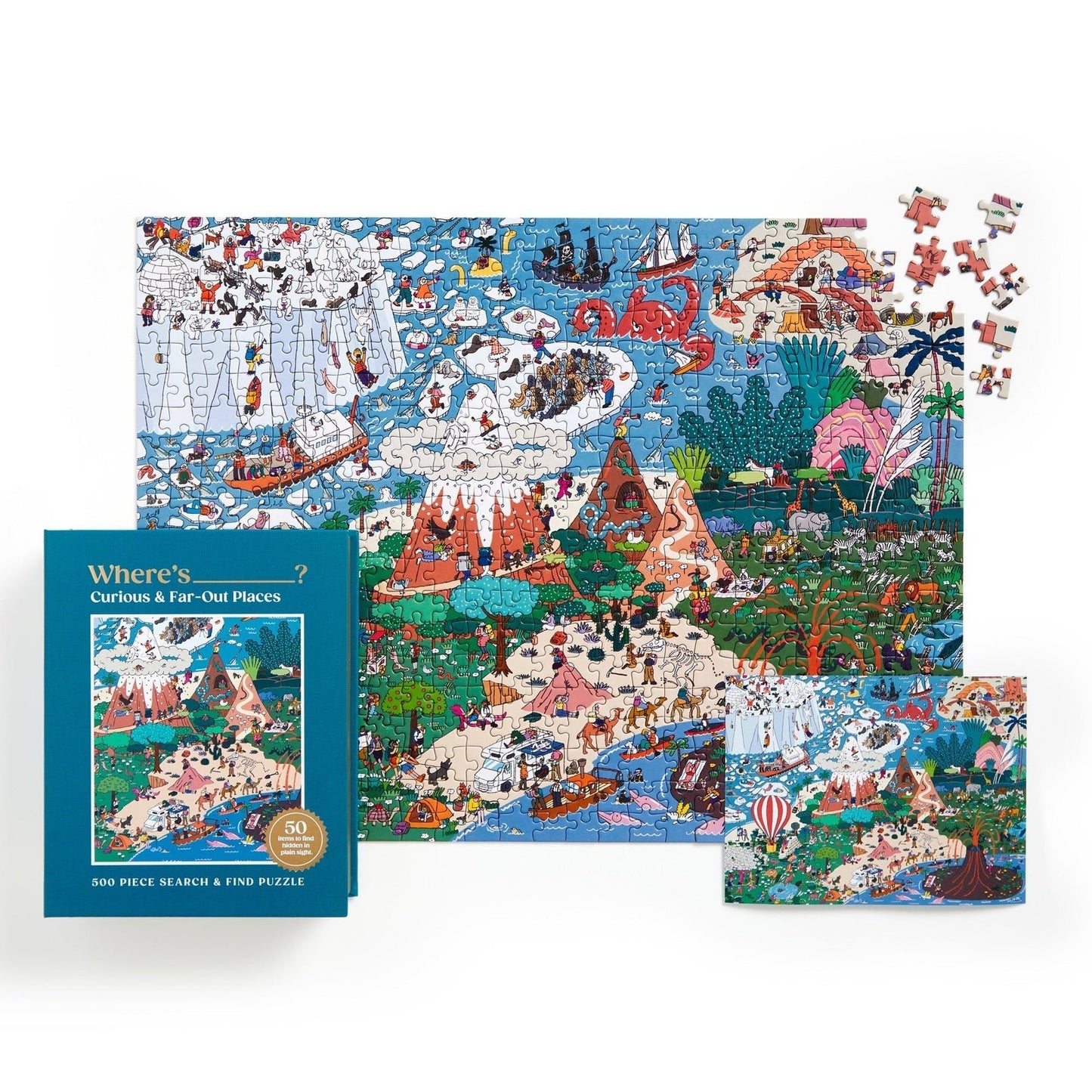 Hol van ________? Kíváncsi és távoli helyek Galison 500 darabos kirakó puzzle (GA - 9780735382275) - puzzlegarden